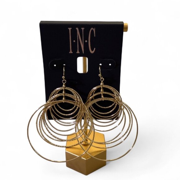 INC Multi-Hoop Gold Earrings - Picture 1 of 3